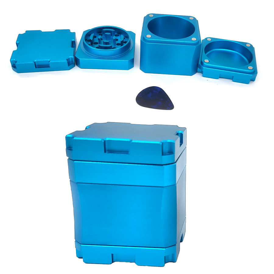 Crushers Square Diced Shaped Matte Metallic 4 Part Grinder (GR720) | 50mm | Assorted Colors - image 2 of 2